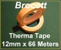 Adhesive Yellow Therma Tape - 12mm x 0.060mm x 66m