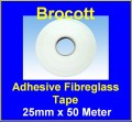 Adhesive Woven Fibre Glass Tape - 25mm x 50m x 0.18mm